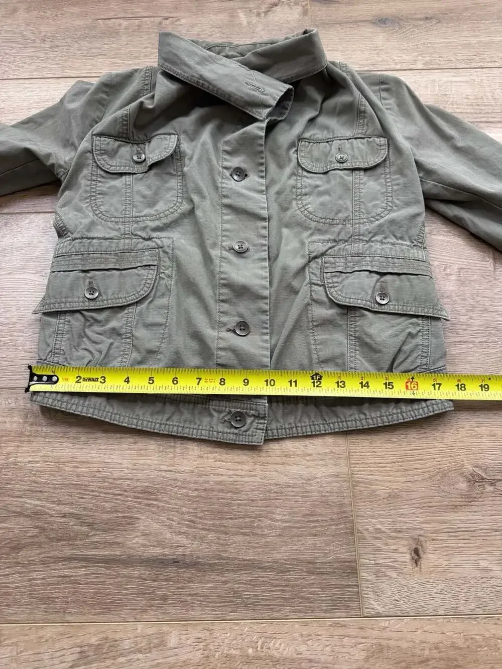 Eddie Bauer Ripstop Utility Jacket XS Olive Green Military Cargo Cotton Jacket